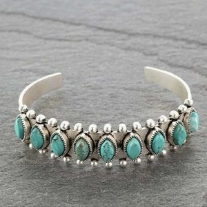Antique Silver & Turquoise Cuff Bracelet NWT